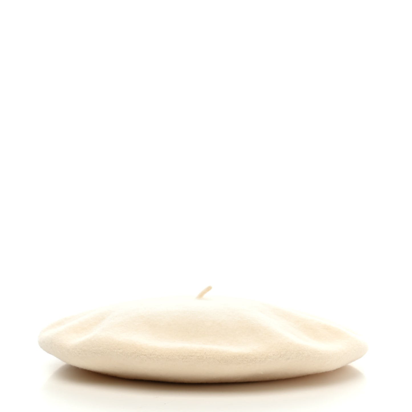 Wool PVC Camellia CC Beret Cream