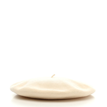 Chanel Wool PVC Camellia CC Beret Cream 2 of 3