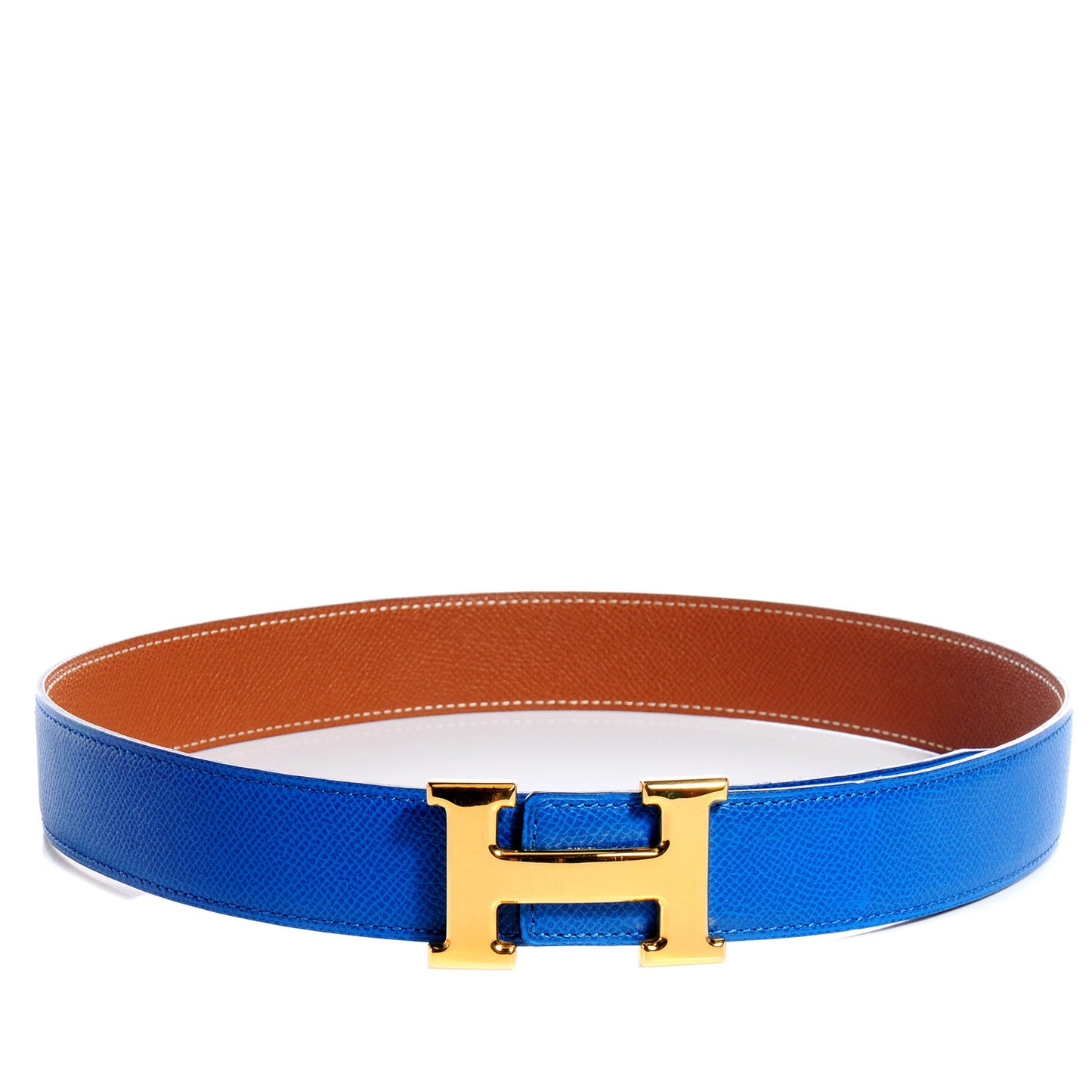Courchevel Reversible Polished Constance 32mm H Belt 70 Bleu France Gold