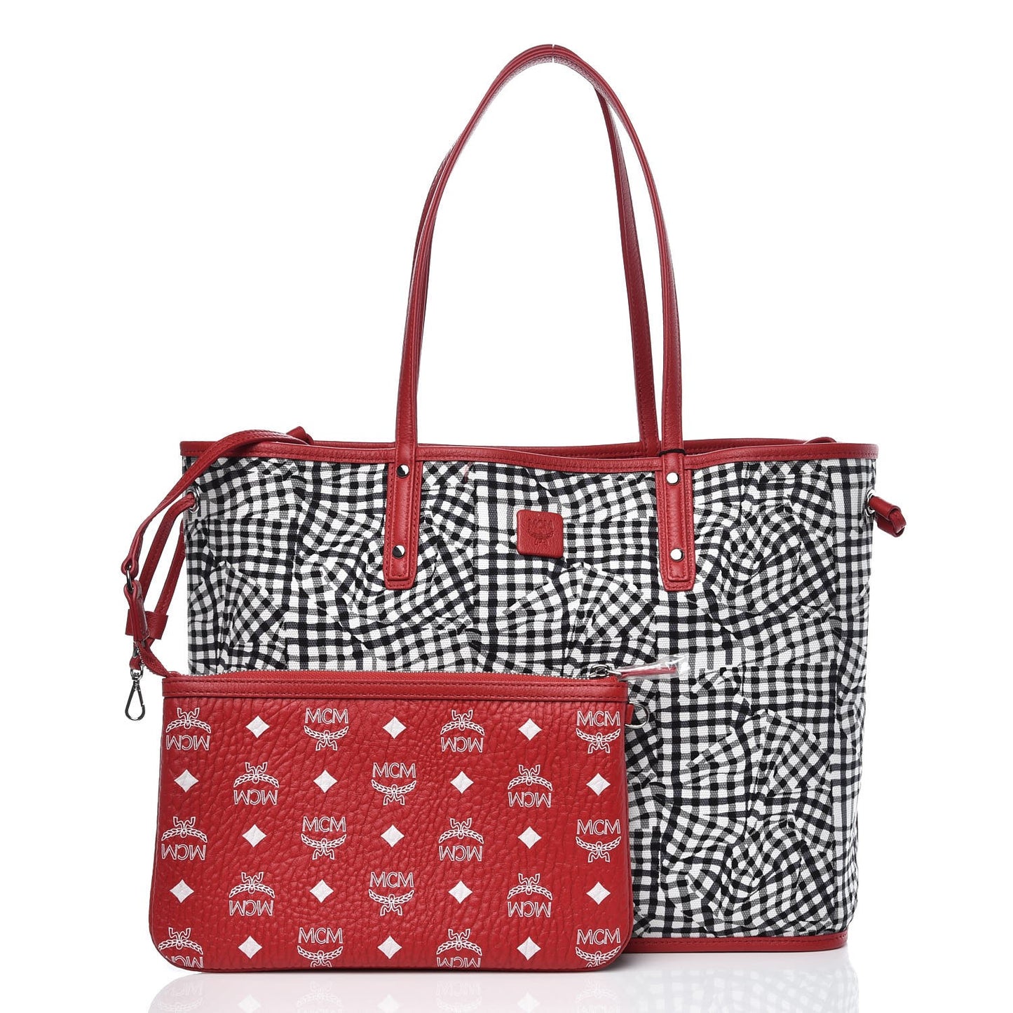 Visetos Medium Liz Reversible Shopper Tote Ruby Red
