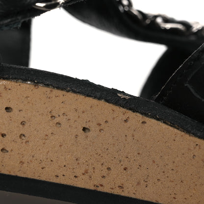 Chanel Lambskin Chain Sandals 35 Black 14 of 15