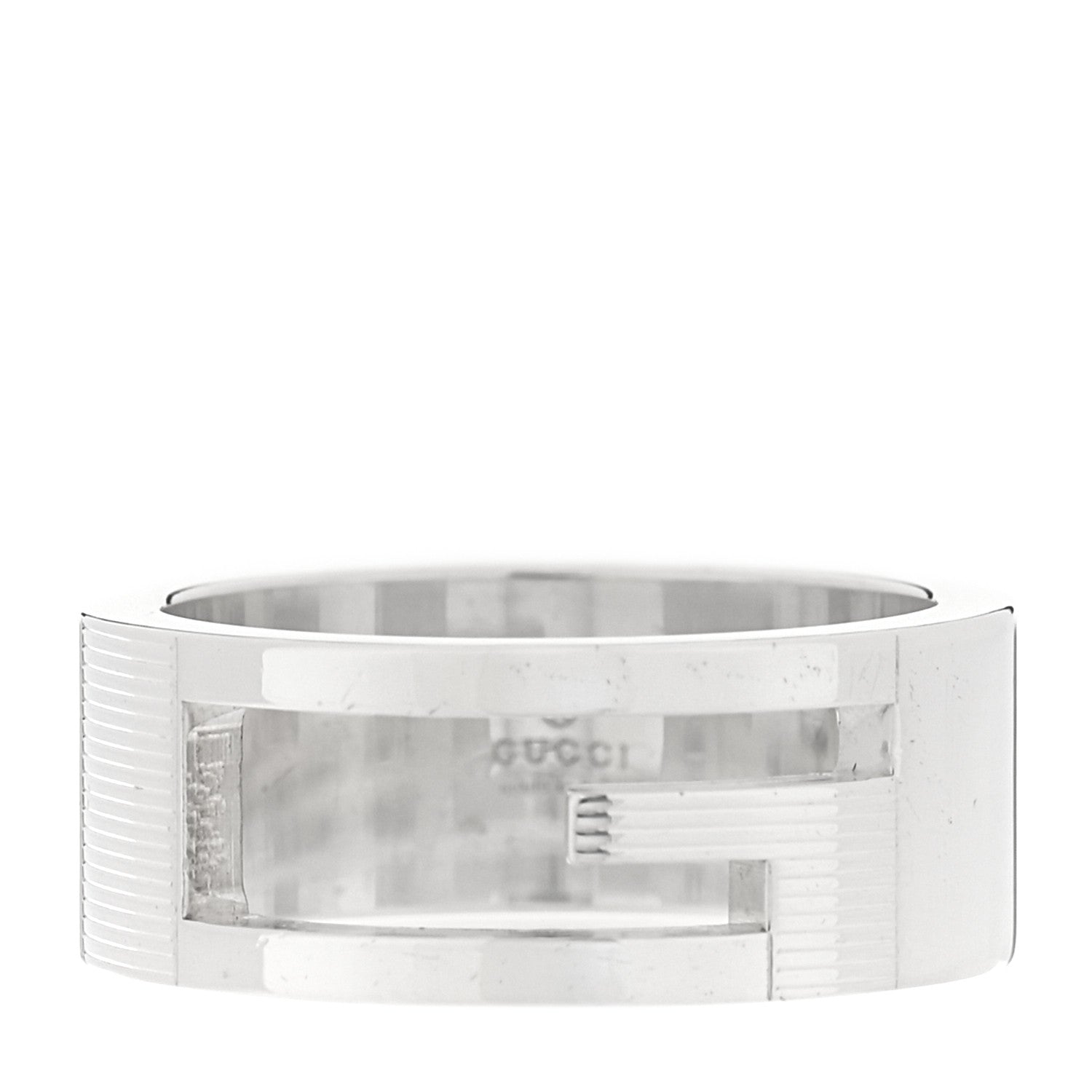 Gucci Sterling Silver G Cutout Ring 53 6.5 1 of 4