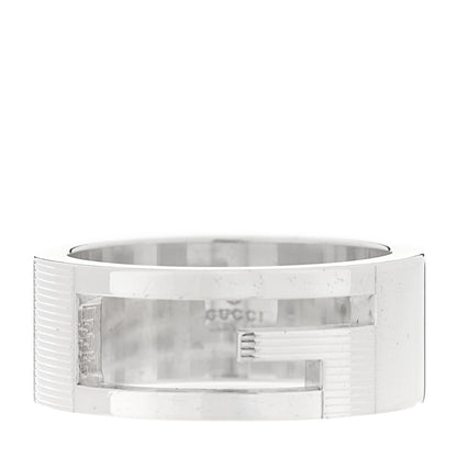 Gucci Sterling Silver G Cutout Ring 53 6.5 1 of 4