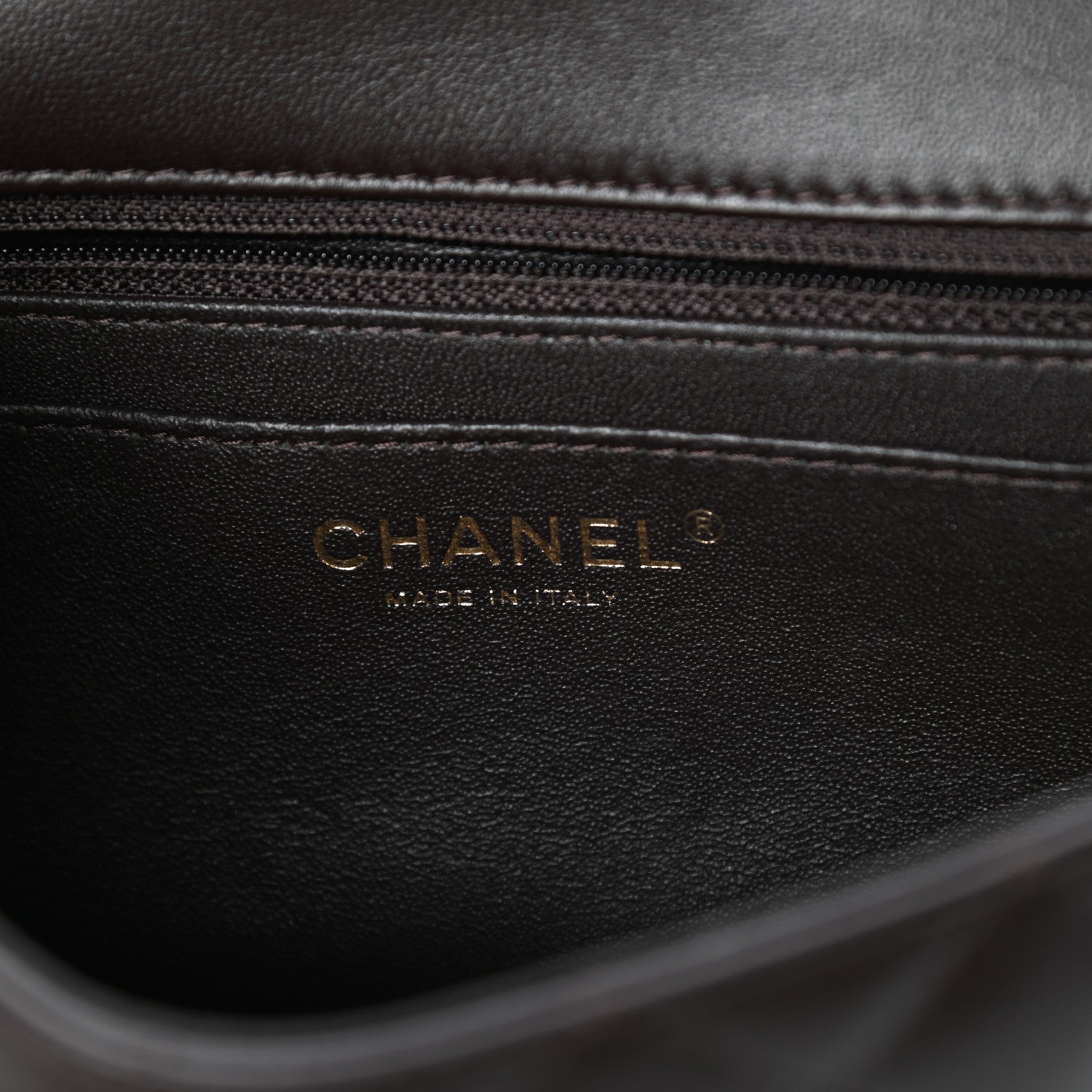 Chanel Lambskin Quilted Mini Rectangular Flap Dark Brown 6 of 10