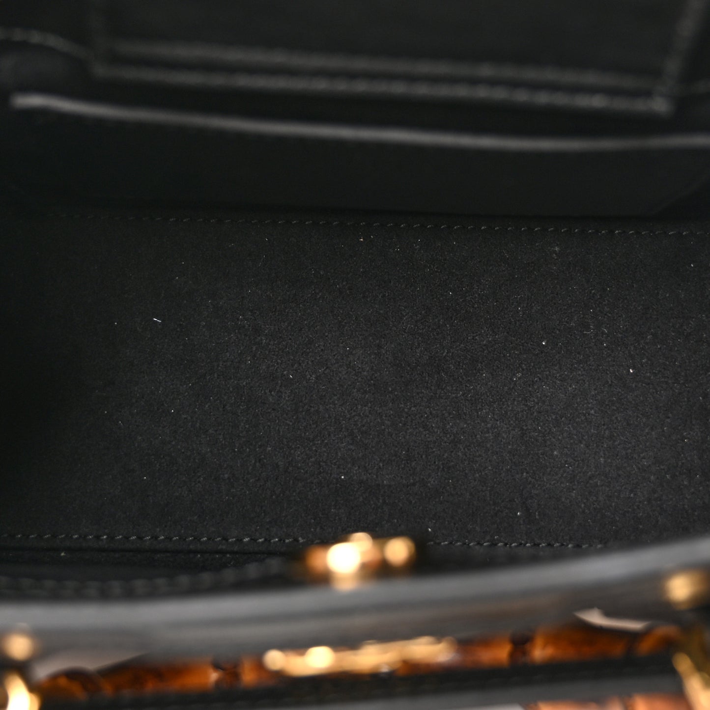 New Canvas Charisma Calfskin Crystal GG Monogram Mini Diana Tote Black
