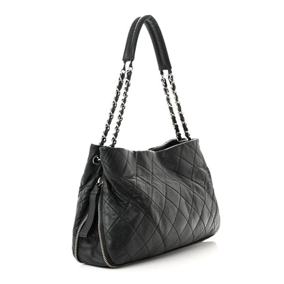 Chanel Caviar Quilted Expandable Zip Shoulder Bag Black 3 of 12