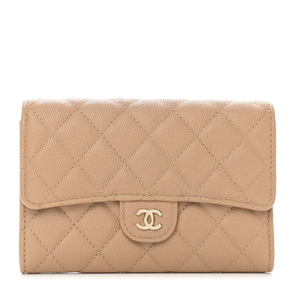 Chanel Caviar Quilted Medium Flap Wallet Beige 1 of 9