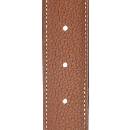 Hermes Box Togo 32mm Guilloche H Belt 85 Black Gold 4 of 6