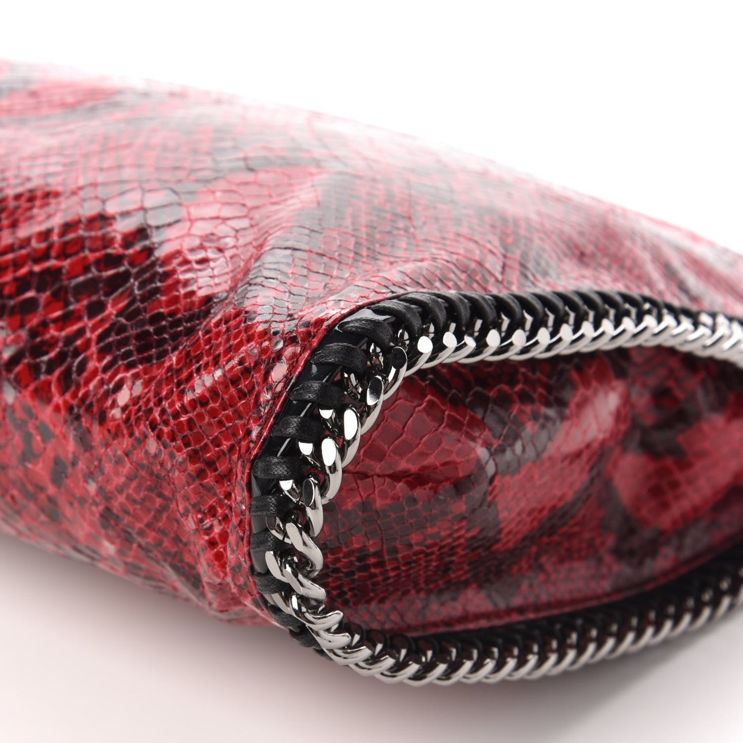 Eco Python Falabella Fold Over Tote Red