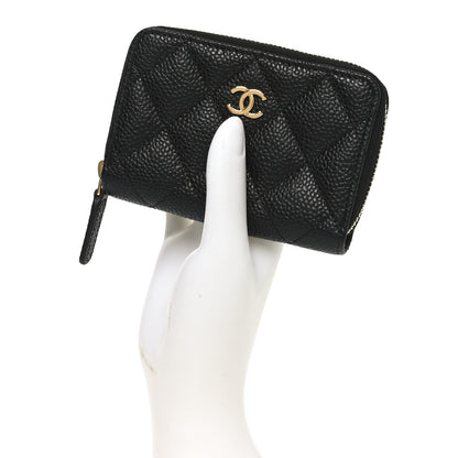 Chanel Caviar Quilted Zip Coin Purse Black 2 of 8