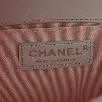 Chanel Lambskin Iridescent PVC Chevron Quilted Small Boy Flap Light Pink Silver 6 of 7