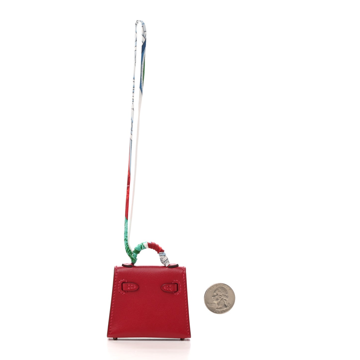 Tadelakt Mini Kelly Twilly Bag Charm Rouge Vif