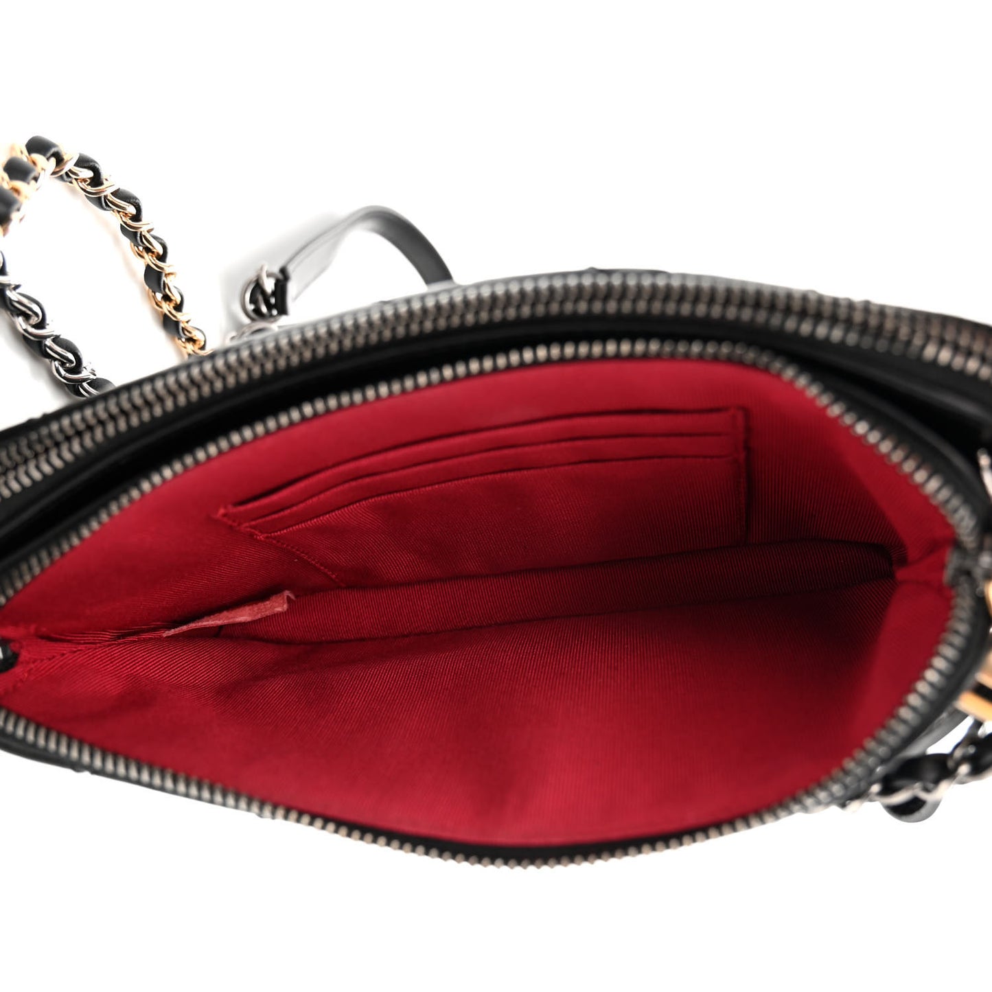Aged Calfskin Quilted Small Gabrielle Clutch With Chain Black