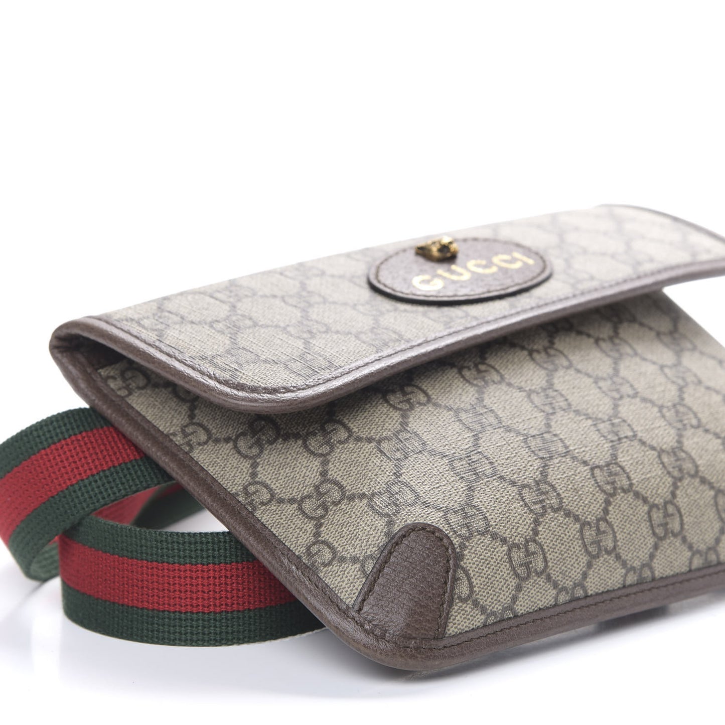 GG Supreme Monogram Neo Vintage Web Belt Bag Brown