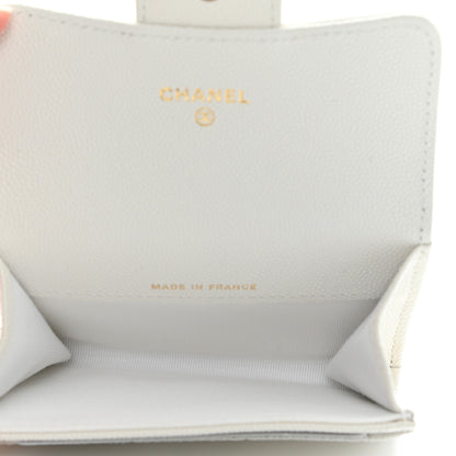 Chanel Caviar Quilted Flap Card Holder Wallet White 5 of 11