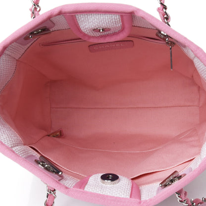 Chanel Woven Straw Raffia Mini Deauville Tote Pink 4 of 4