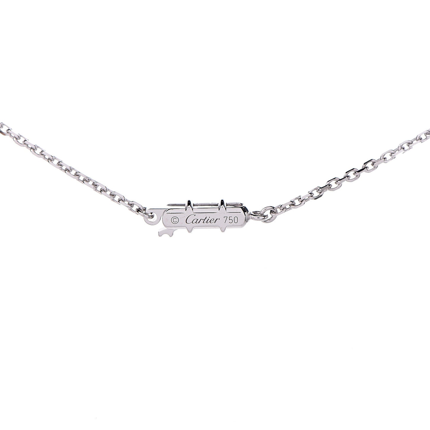 18K White Gold Diamond Small Hearts and Symbols Pendant Necklace