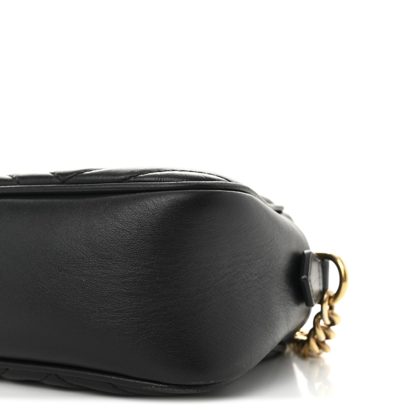Calfskin Matelasse Small GG Marmont Chain Shoulder Bag Black