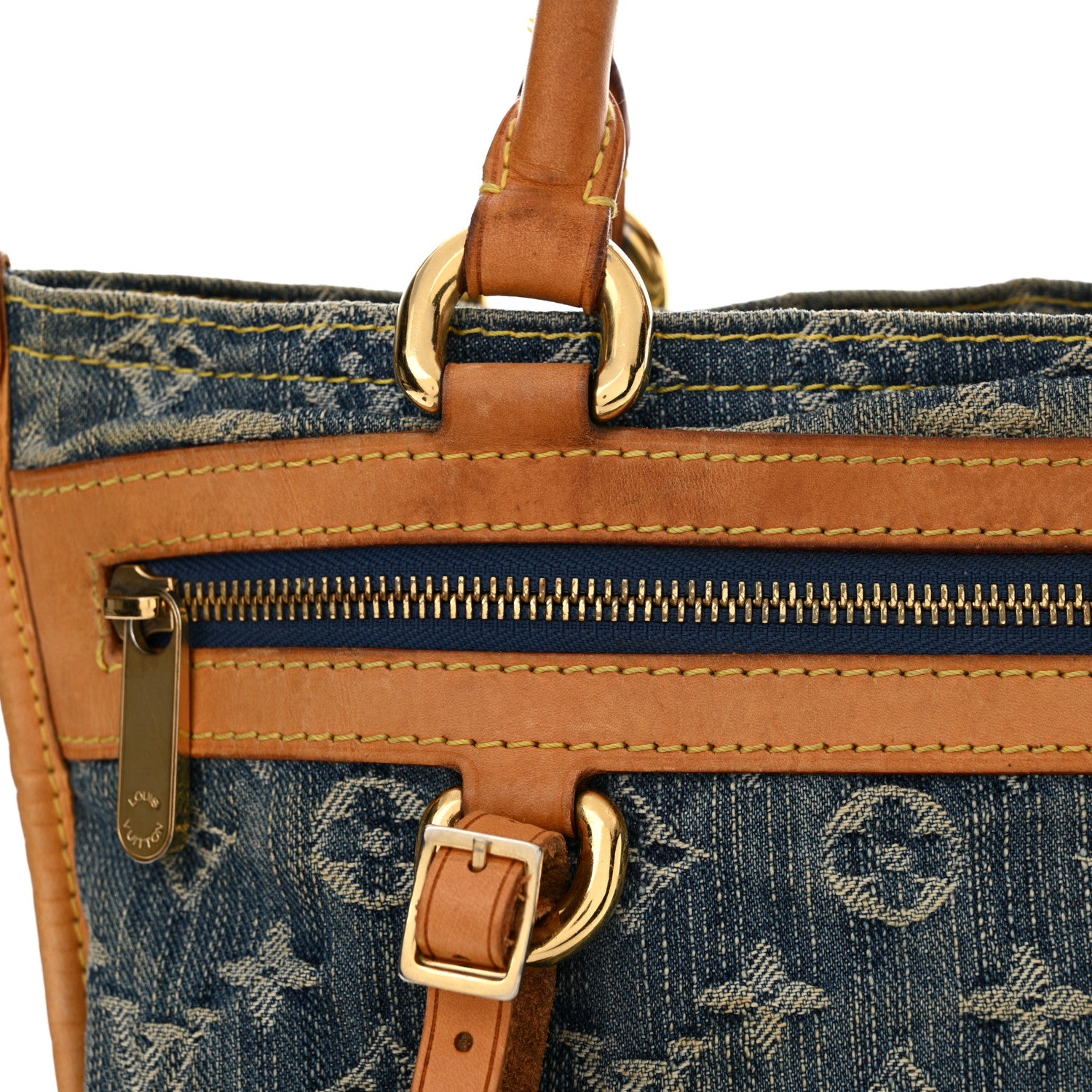 Louis Vuitton Monogram Denim Sac Plat Blue 10 of 16