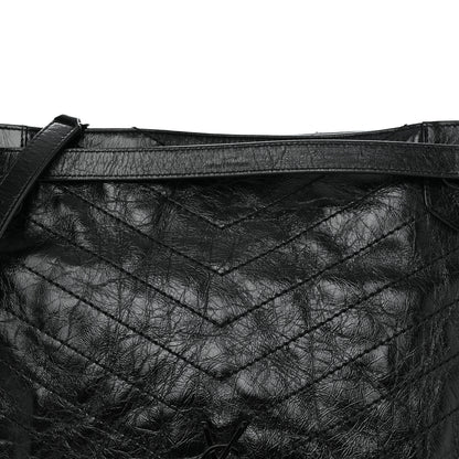 Saint Laurent Crinkled Calfskin Matelasse Monogram Medium Niki Shopper Tote Black 8 of 10
