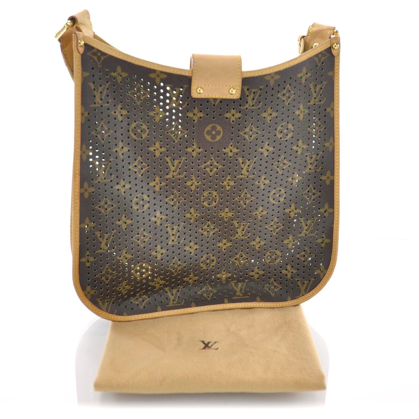 Monogram Perforated Musette Green