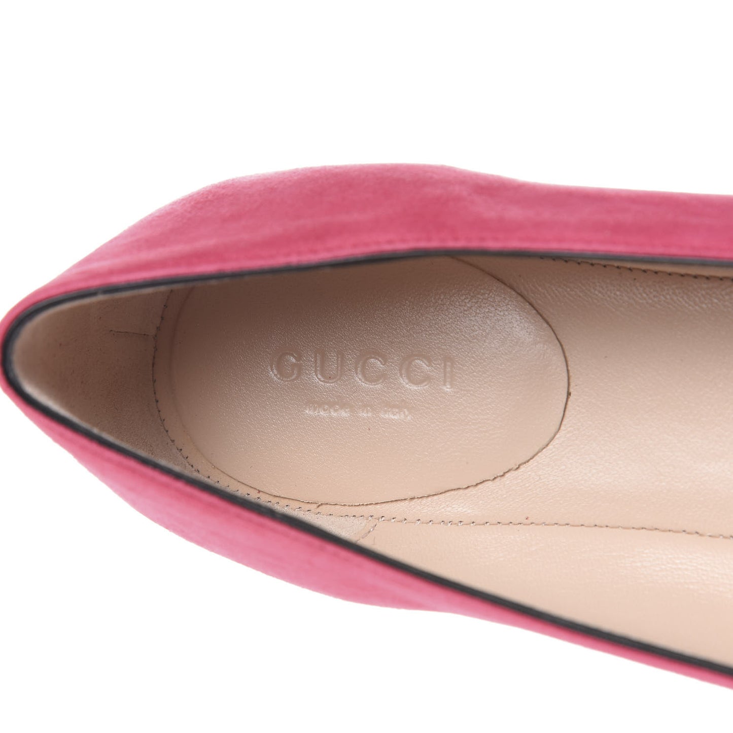 Kid Scamosciato GG Marmont Fringe Flats 37.5 Hot Pink