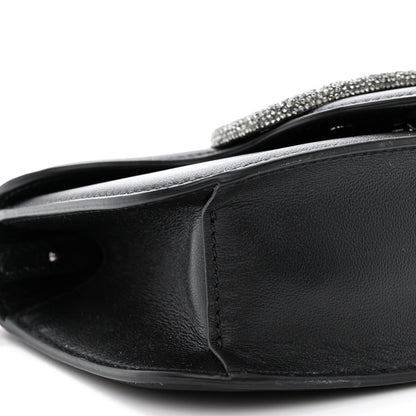 Valentino Garavani Calfskin Crystal Vlogo Small Loco Shoulder Bag Black 10 of 11