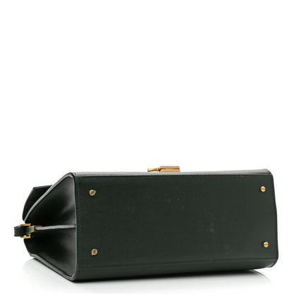 Saint Laurent Grain de Poudre Medium Classic Monogram Cassandra Top Handle Dark Green 3 of 10