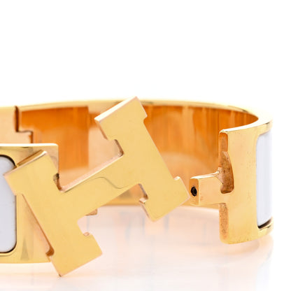 Hermes Enamel Wide Clic Clac H Bracelet PM White 5 of 6