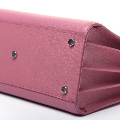 Saint Laurent Grained Calfskin Small Sac De Jour Dark Rose 9 of 33