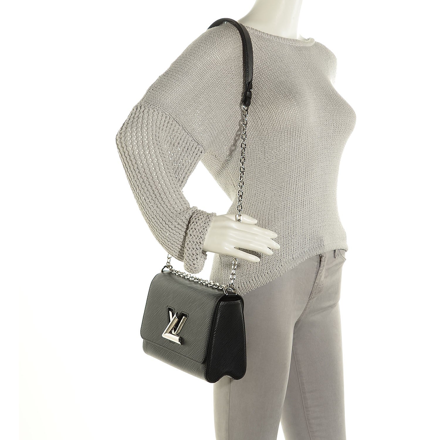 Louis Vuitton Epi Twist Shoulder Bag MM Black 2 of 8