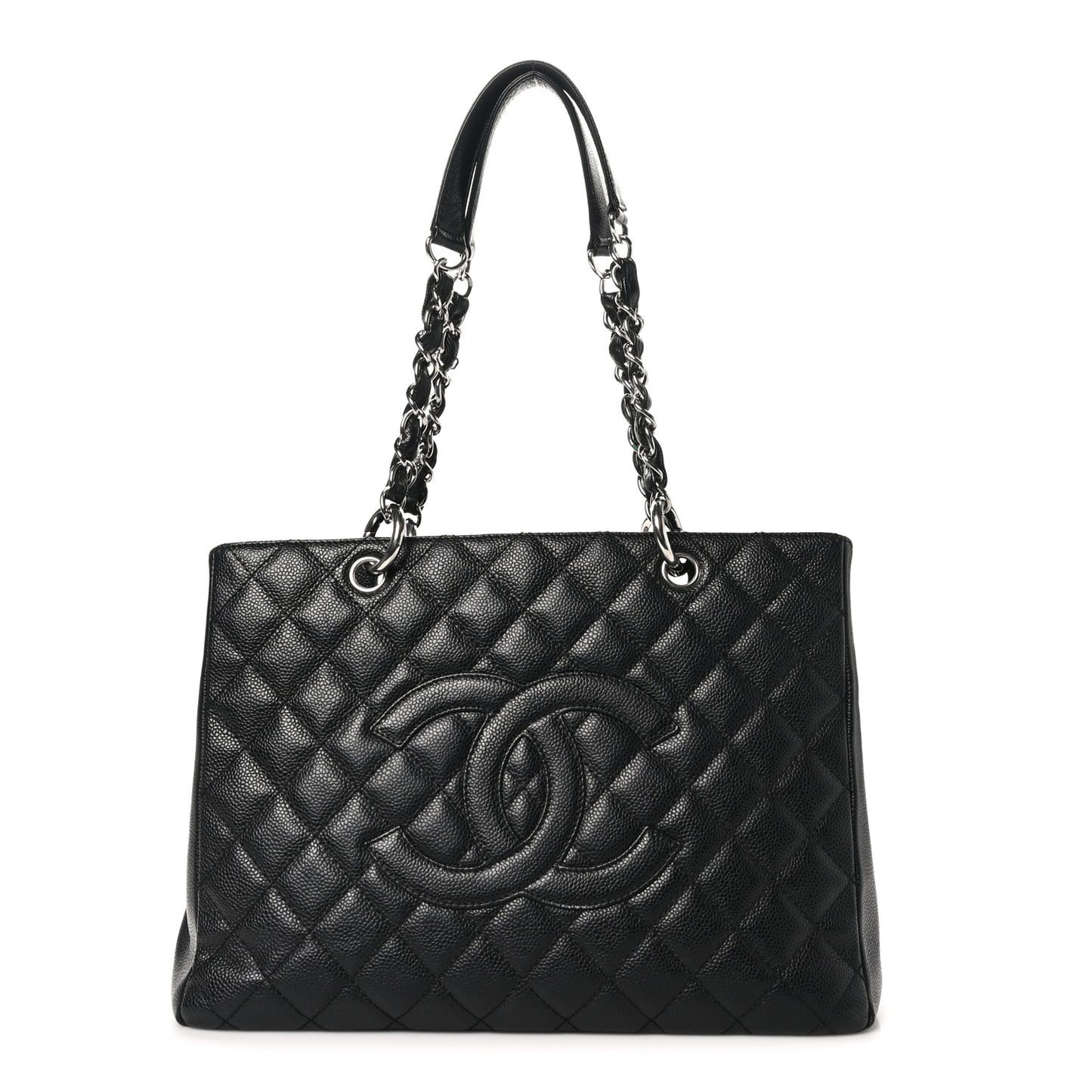 Caviar Quilted Grand Shopping Tote GST Black