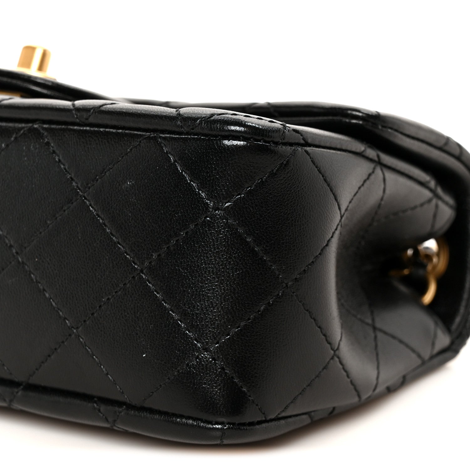 Chanel Lambskin Quilted Mini Rectangular Pearl Crush Flap Black 11 of 12