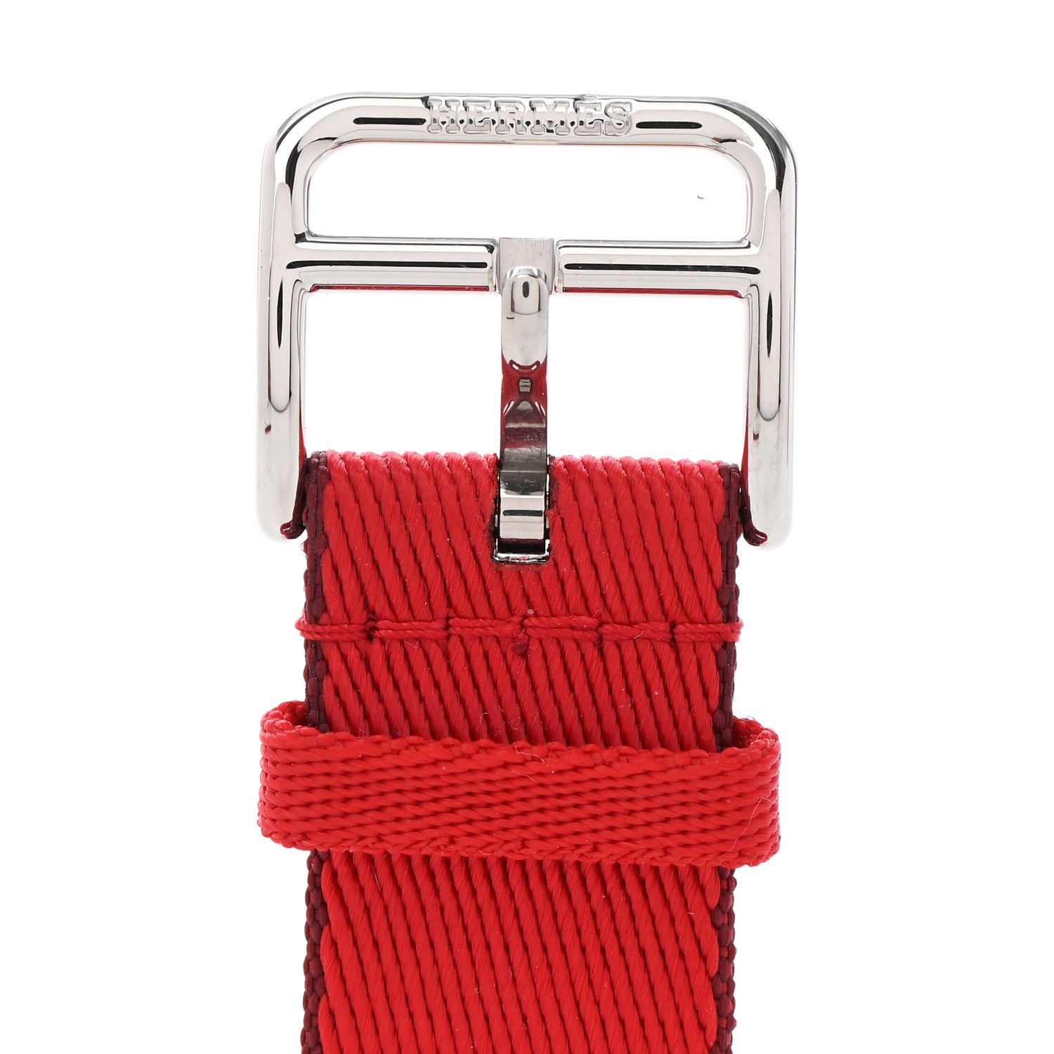 Hermes Nylon Weave Apple Watch Single Tour Band 40mm Rouge De Coeur Rouge H 4 of 7