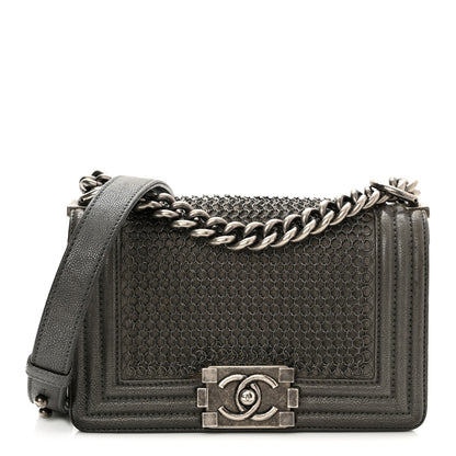 Chanel Caviar Quilted Small Chain Mail Boy Flap Grey 1 of 10