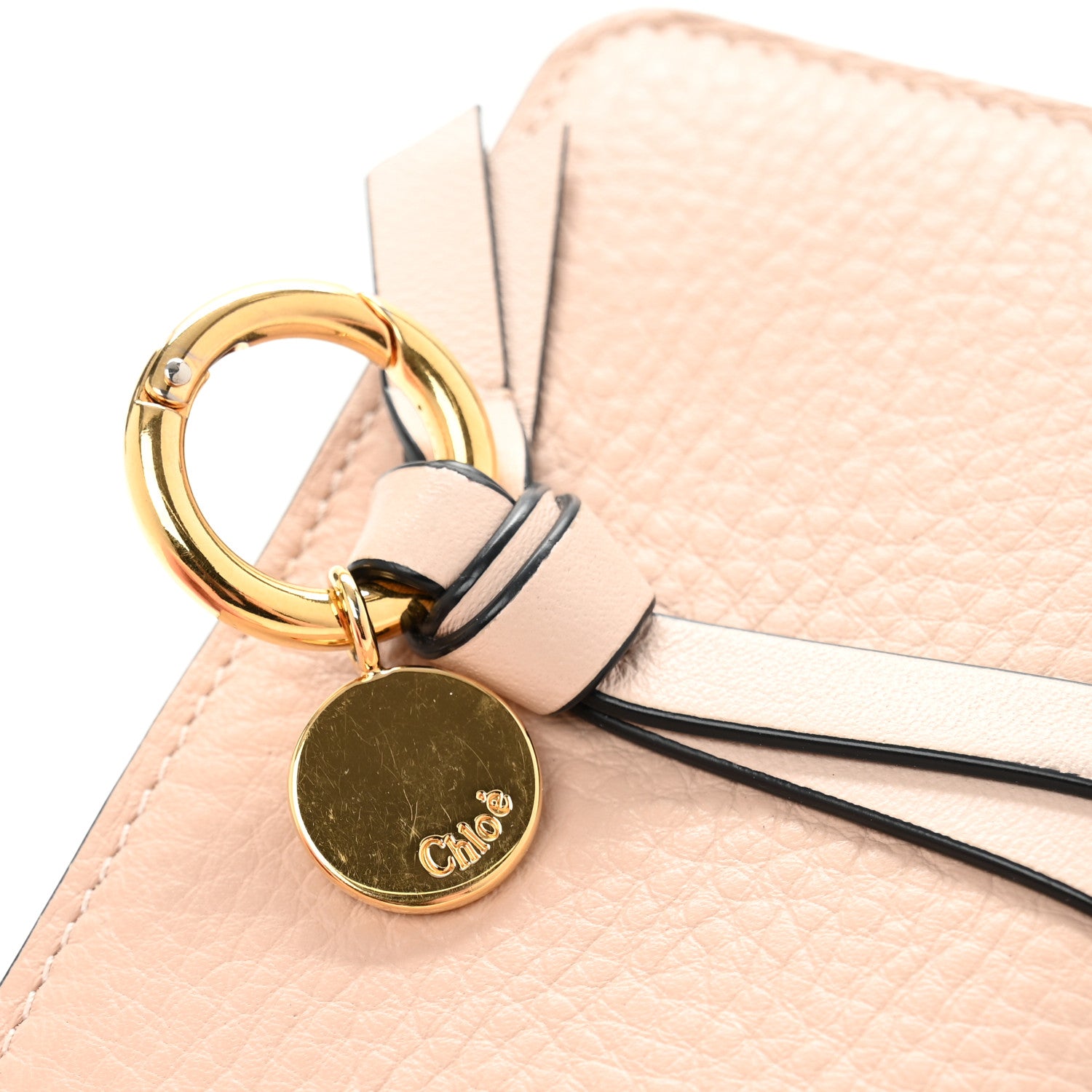 Chloe Calfskin Alphabet Card Holder Cement Pink 10 of 11