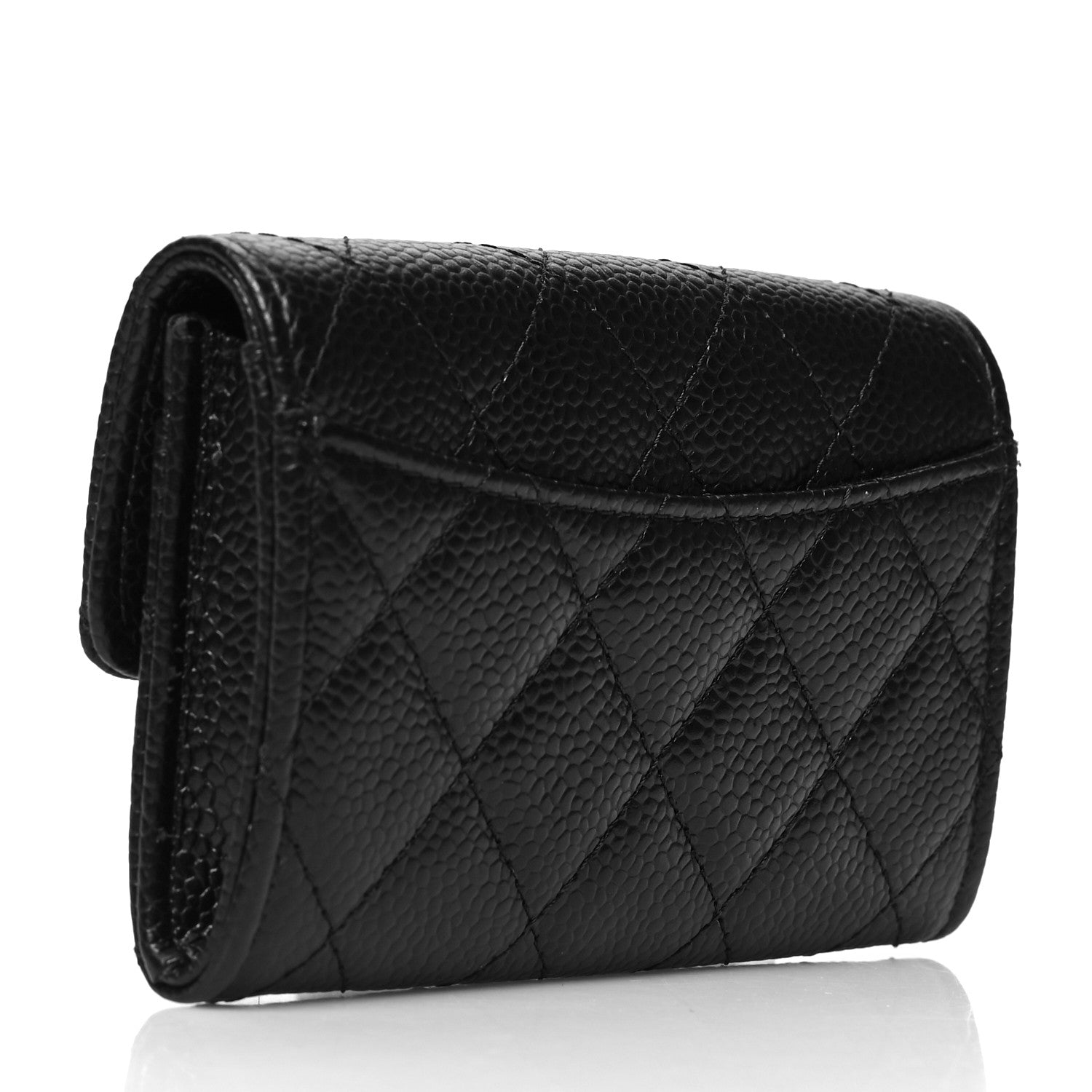 Chanel Caviar Quilted Flap Card Holder Wallet Black 3 of 12