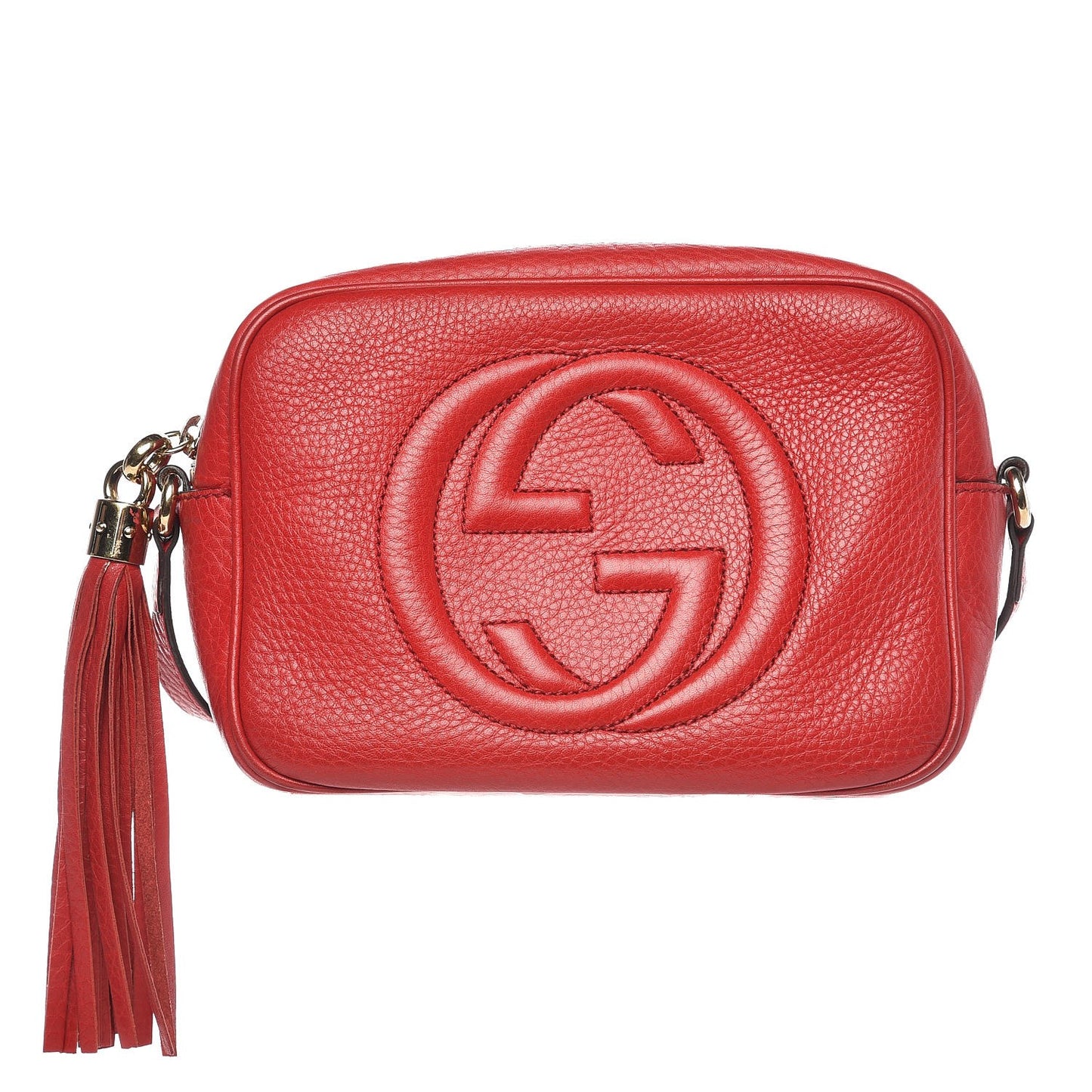 Pebbled Calfskin Small Soho Disco Bag Tabasco Red