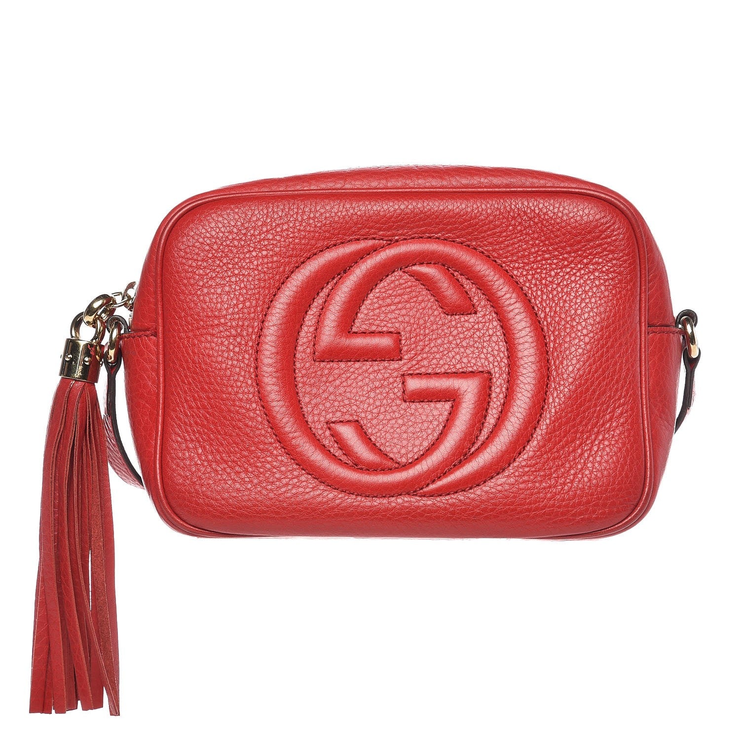Gucci Pebbled Calfskin Small Soho Disco Bag Tabasco Red 1 of 8