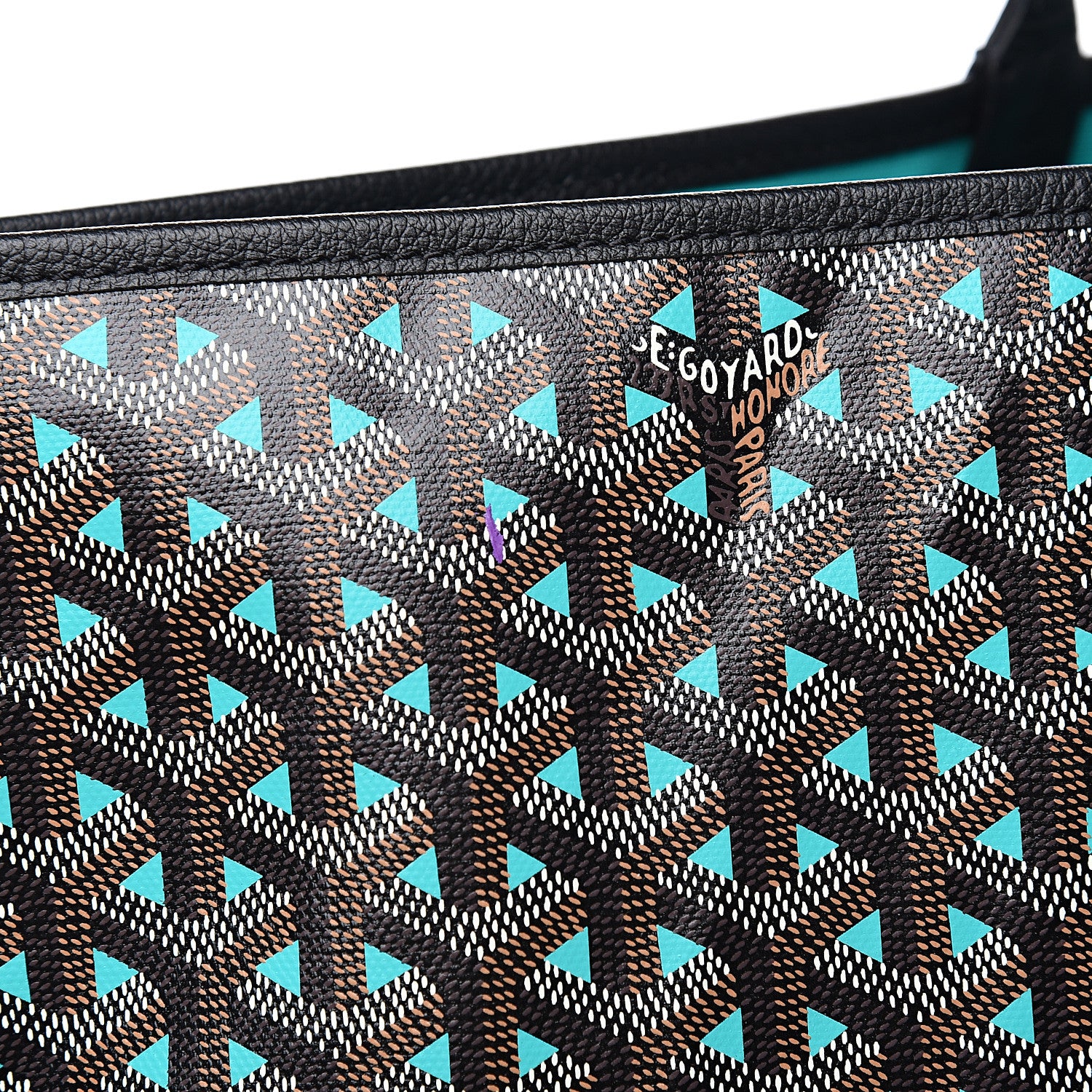 Goyard Goyardine Saint Louis Claire Voie GM Black Blue 10 of 11