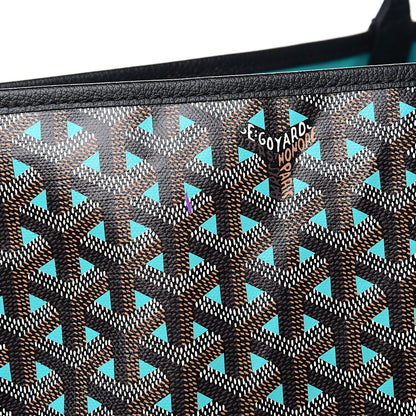 Goyard Goyardine Saint Louis Claire Voie GM Black Blue 10 of 11
