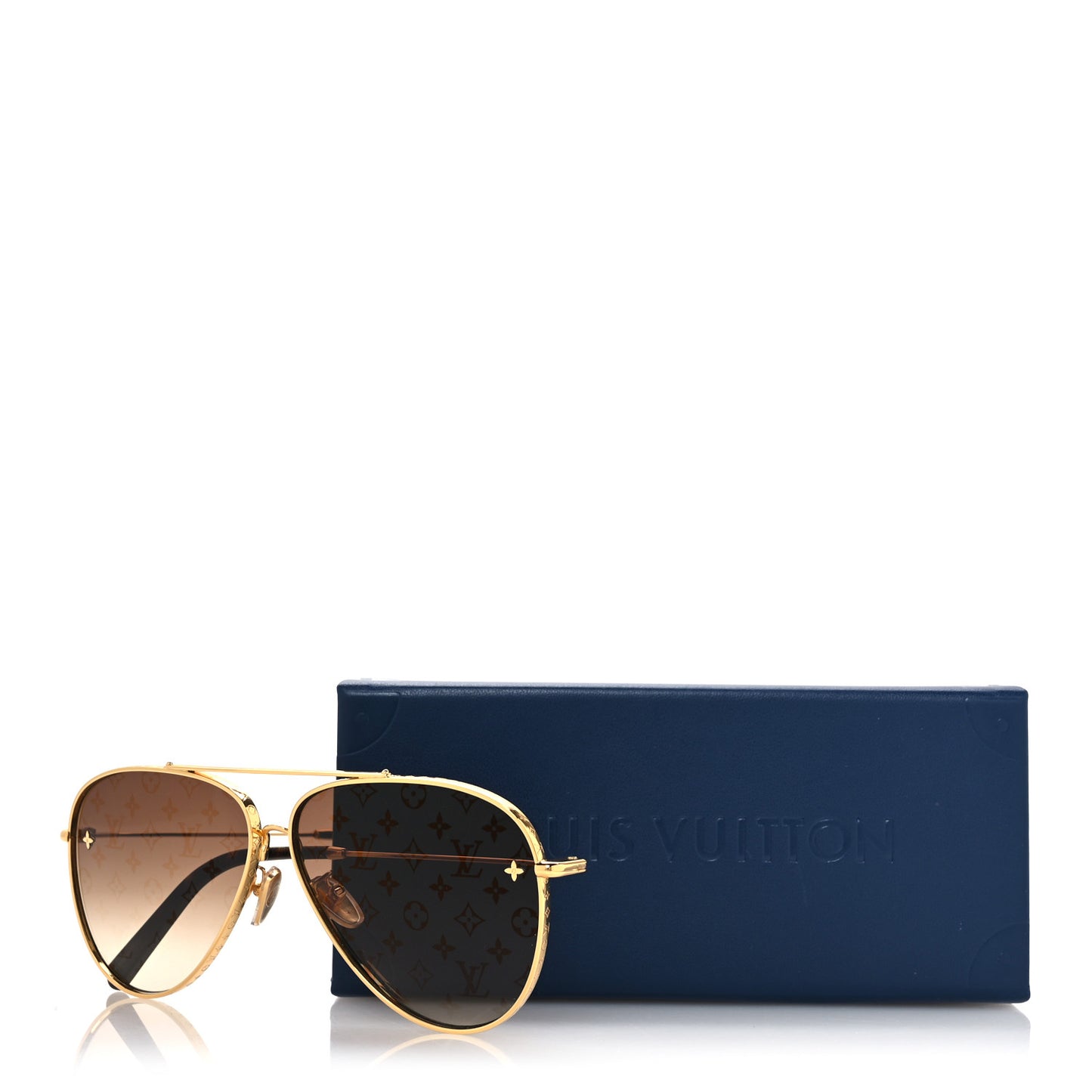 Metal The LV Pilot Sunglasses Z1620U Gradient Brown Monogram