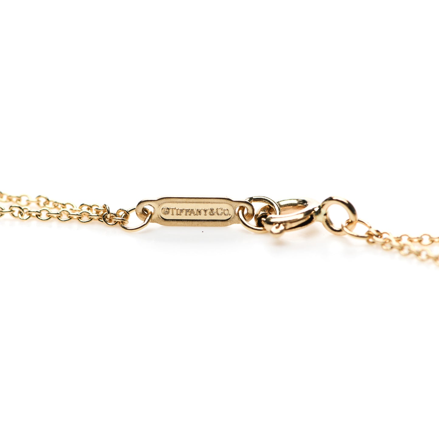 18K Yellow Gold Infinity Double Chain Pendant Necklace