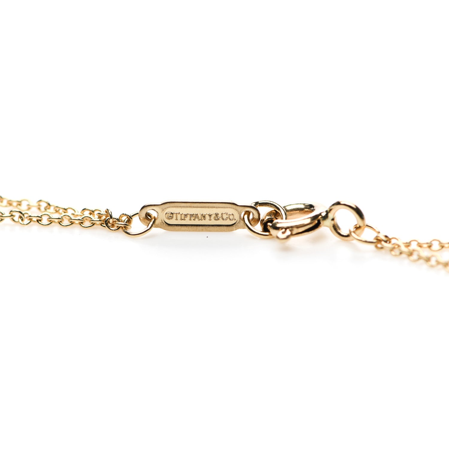Tiffany 18K Yellow Gold Infinity Double Chain Pendant Necklace 5 of 6
