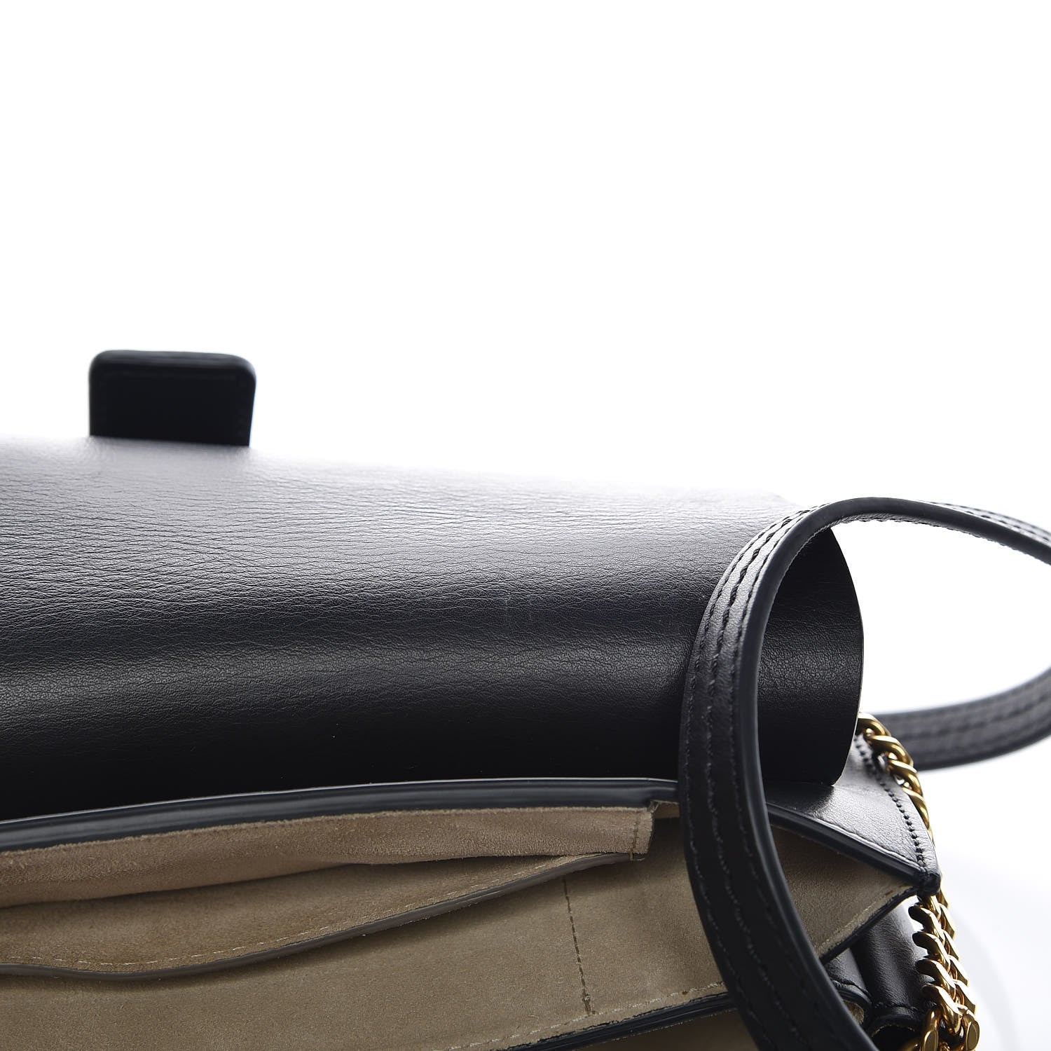 Chloe Suede Calfskin Studded Small Faye Shoulder Bag Black 7 of 11