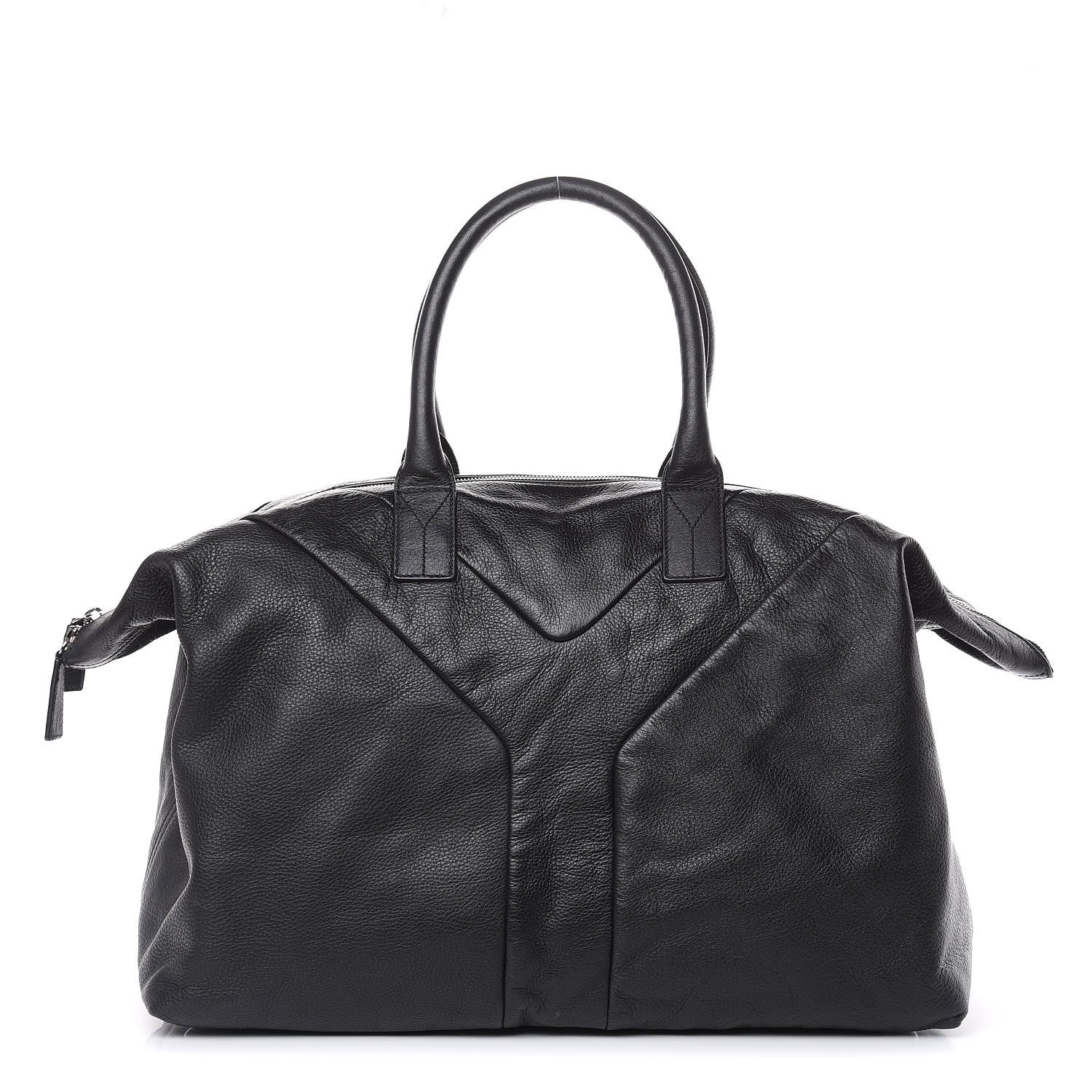 Saint Laurent Calfskin Sac Hamptons Weekender Bag Black 1 of 12