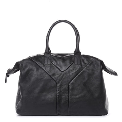 Saint Laurent Calfskin Sac Hamptons Weekender Bag Black 1 of 12