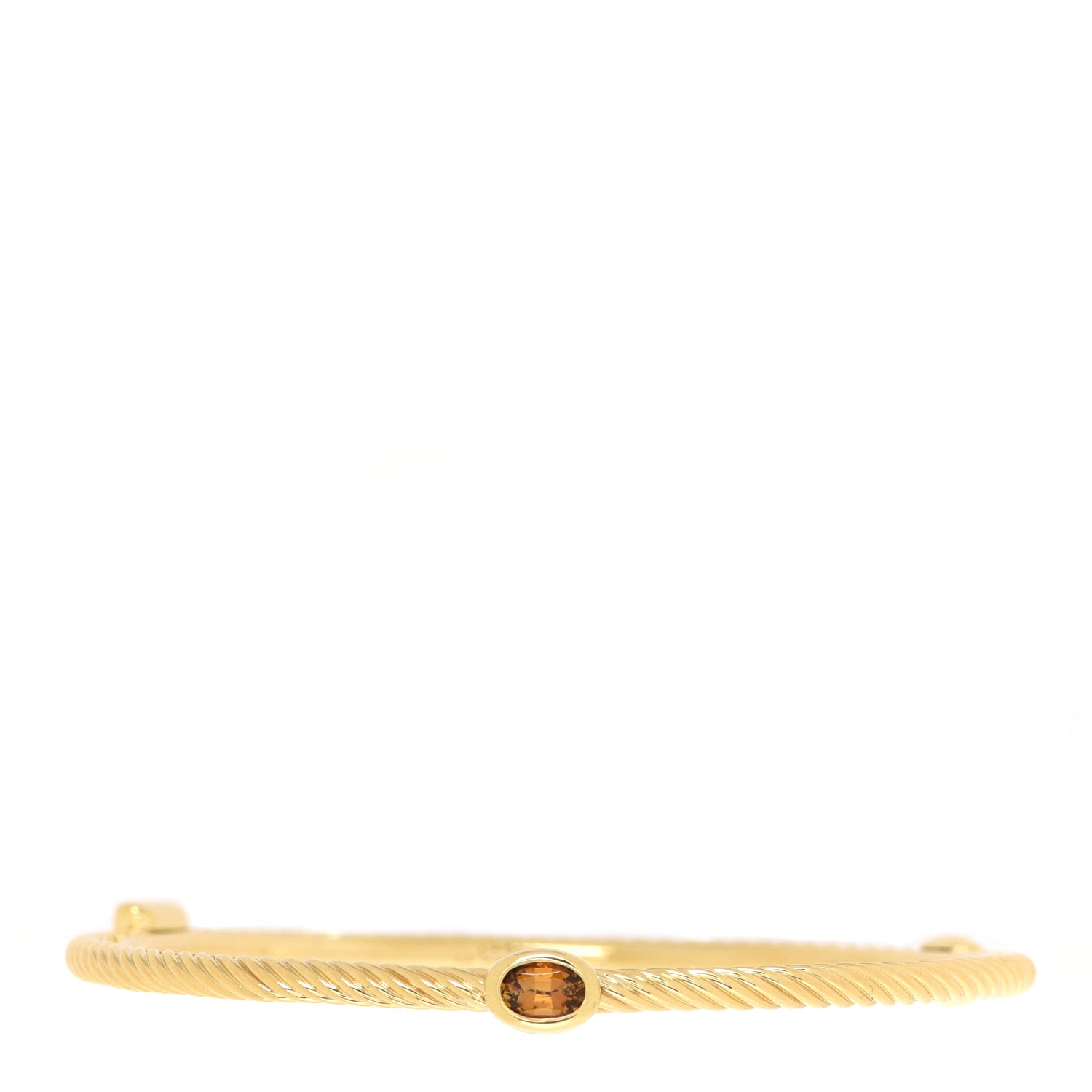 David Yurman 18K Yellow Gold Citrine Cable Classics Bangle Bracelet 1 of 4