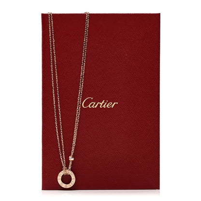 Cartier 18K Pink Gold 2 Diamond LOVE Necklace 5 of 5