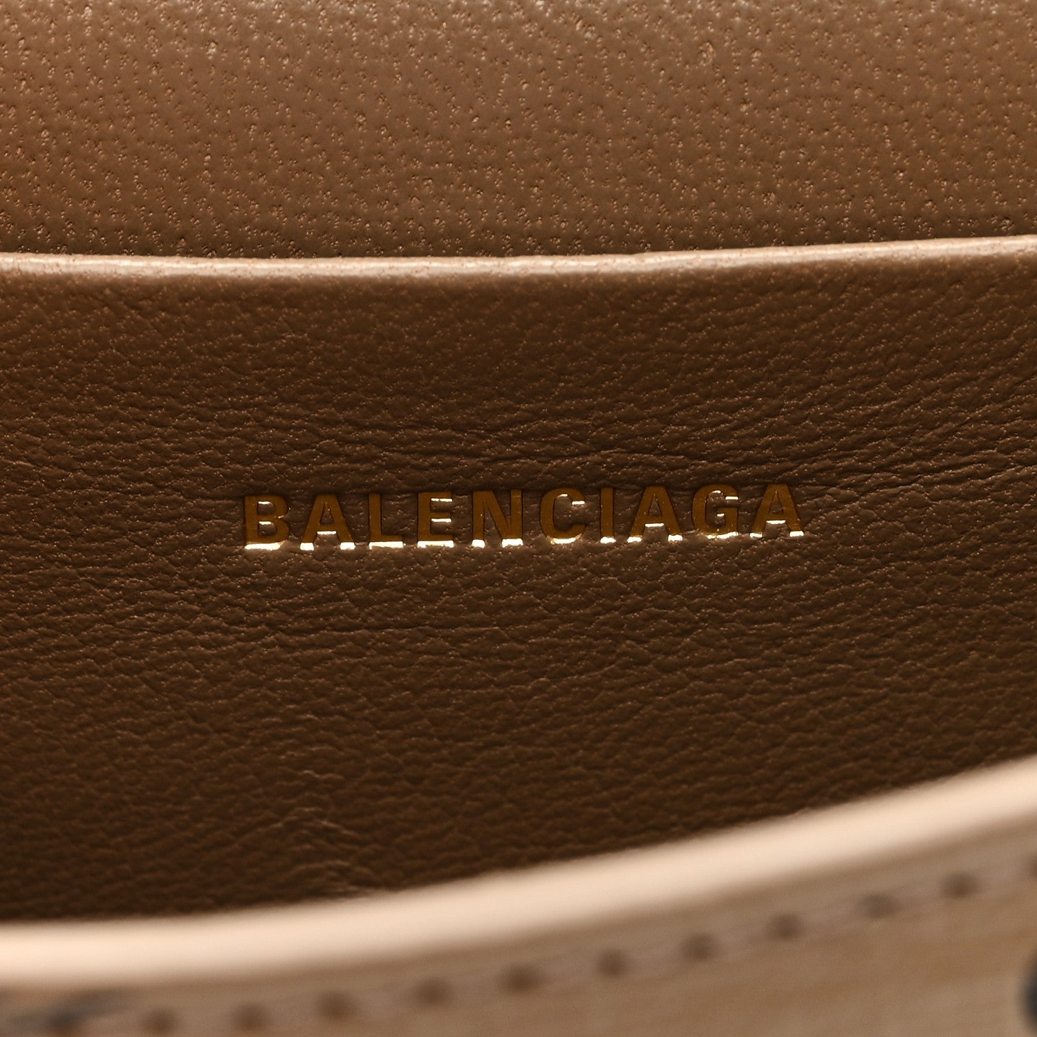 Balenciaga Coated Canvas BB Monogram Hourglass Top Handle Bag Mini with Chain Beige Brown 6 of 8